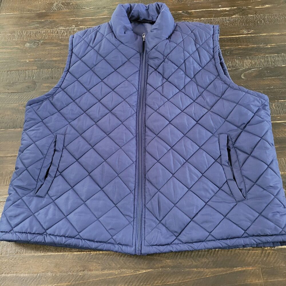 Linea Uomo Women's Blue Puffer Vest XXL Lightweight Quilted Outerwear